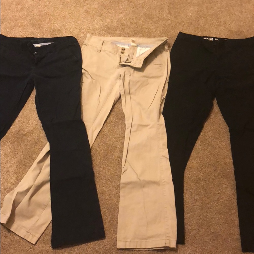 Mid rise boot cut khaki pants bundle